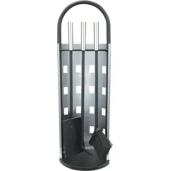 Sada krbového nářadí 4 ks 23 × 15 × 66 cm stříbrná/černá