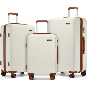 3dílná minimalistická sada kufrů z ABS+PC - 33/60/92 L Kono – béžová