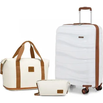 KONO sada 3 cestovních zavazadel - béžovo-hnědá - 39L