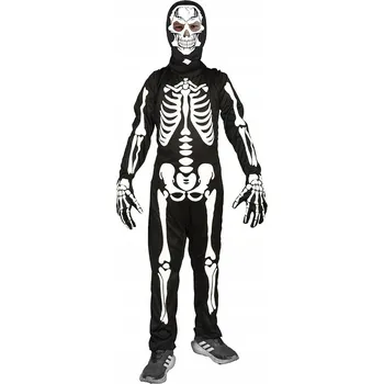 Karnevalový kostým KOSTÝM KOSTLIVEC SVÍTÍCÍ PŘEVLEK NA HALLOWEEN FLUORESCENČNÍ KOSTÝM L