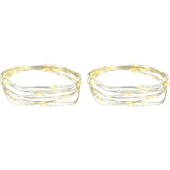 LAALU LED drátek stříbrný blikající, 1,9 m, teplá bílá 2 ks