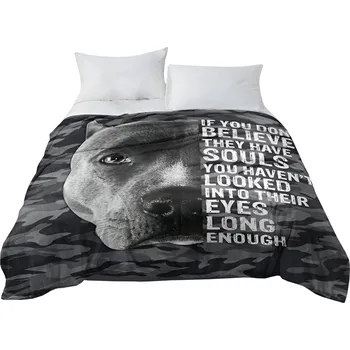 deka Excellent Mikroplyšová hřejivá deka 150x200 cm - Americký pitbulteriér hlava