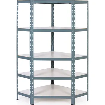 Dílenský regál Rohový policový regál, 1800 x 900 x 400 mm, nosnost 175 kg