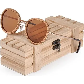 Sluneční brýle TEXTILOMANIE Sluneční brýle dřevěné retro světlé