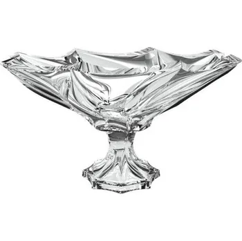 Crystal Bohemia mísa na noze Bromelias 350mm