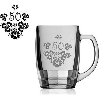 Sklenice JTF Pivní půllitr Bamberg 0,5 l Jubileum lidový motiv