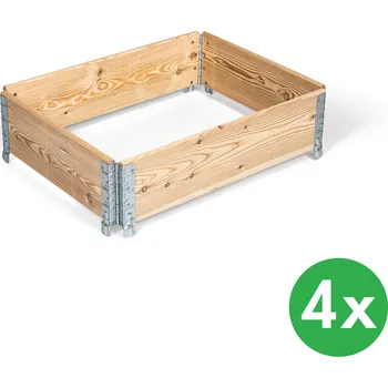 Vyvýšený záhon Rám na zvýšený záhon, balení 4 ks, 1200 x 800 x 200 mm, modřín