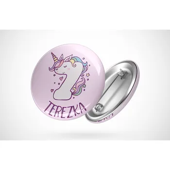 Narozeninová placka jednorožec Průměr placky: 25 mm