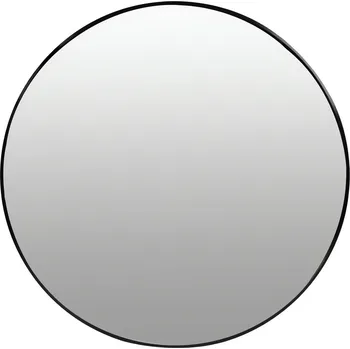 Zrcadlo ModernHome Kulaté nástěnné zrcadlo 80 cm, hliníkový rám, černé