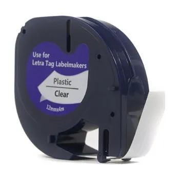 Pásek do tiskárny Náhradní páska JetWorld Dymo LabelWriter Black on Clear, 12 mm x 4 m LetraTag LT100H, LT100T, LT100, QX50, XR (12267, 12268, 16951, 16952) (S0721530, S0721540)