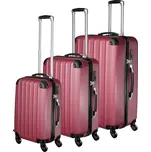 TecTake GmbH 400718 sada 3 pevných cestovních kufrů - červená