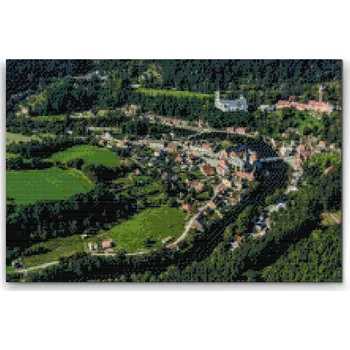 Diamantové malování Painting Queens Diamantové malování Výhled na Hrad Rožmberk, 40 × 60 cm, s rámem, hranaté