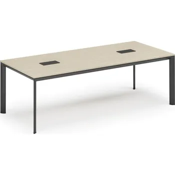 Kancelářská sestava Jednací stůl PRIMO INVITATION, 240x120 cm, bříza + 2x stolní zásuvka TYP VI, černá