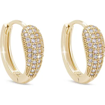 Náušnice Biju Pozlacené náušnice 14K kruh se zirkony 1003178