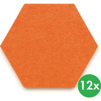 Obklad Akustický panel, samolepící, šestiúhelník, 30x26 cm, 12 ks, oranžová