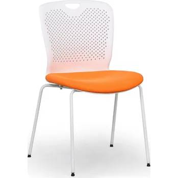 Plastová konferenční židle OPEN, bílá/oranžová