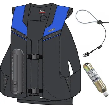 Motocyklový chránič Hit-Air MLV 2 airbag vesta limitovaná edice černo-modrá - Velikost : Large (XL-3XL)