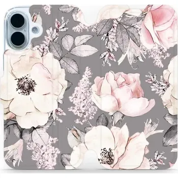 Mobiwear Flip pouzdro pro Apple iPhone 17 květy na šedé
