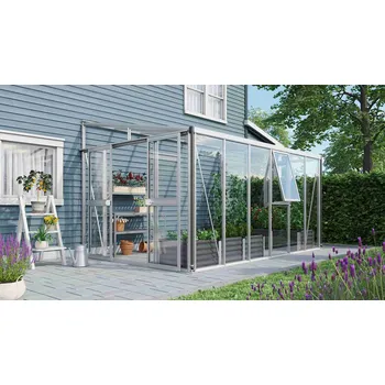 Skleník skleník VITAVIA ATHENA 10200 sklo 3 mm + PC 10 mm stříbrný LG3836 Varianta: Vitavia Athena 10200 sklo 3 mm + PC 10 mm stříbrný LG3836