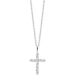 Preciosa Stříbrný přívěsek s řetízkem Tender Cross, křížek s kubickou zirkonií Preciosa