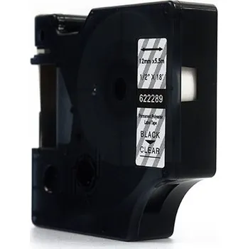 Pásek do tiskárny Náhradní páska JetWorld Dymo Rhino Black on Clear 12mm x 5,5m Poliestrová, polyester (622289)