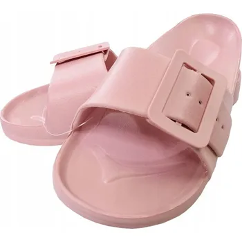 Dámské pantofle JO! DÁMSKÉ NAZOUVÁKY S PŘEZKOU LEHKÉ POHODLNÉ K BAZÉNU růžové 39 Ł028B