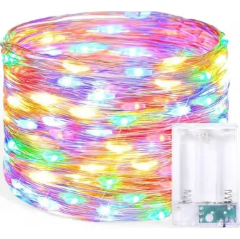 Vánoce senzanakupy Vnitřní vánoční mikro řetěz na baterie 10 m 100 LED s časovačem a programy, barevný