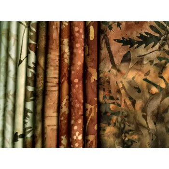 Hoffman balíček hnědá teplá VIII bali batika bavlněná látka patchwork