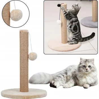Škrabadlo Pro Kočky Sloupek na Škrábání Věž Světle Hnědá 40 cm x 30 cm