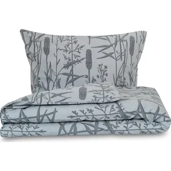 Povlečení Kvalitex Flanelové povlečení 1+1, 140 × 220, 70 × 90 cm Rákos šedé