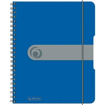 Zápisník HERLITZ A5, 80 listů, čtverečkovaný, spirálový, modrý