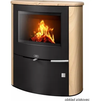 Krbová kamna Krbová kamna ABX Omaha černý plech, pískovec