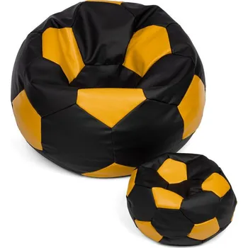 Sedací pytel TopKing Sedací vak míč XXXL 100 cm + podnožník XL 35 cm, černo/žlutý