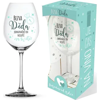 Sklenice Nekupto Sklenice na víno Bezva děda - jednoznačně ten nejlepší na světě