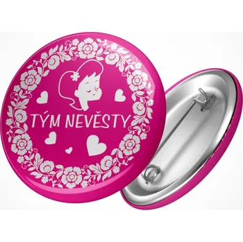 Party dekorace Rozlučková placka růže v růžovém Průměr placky: 25 mm