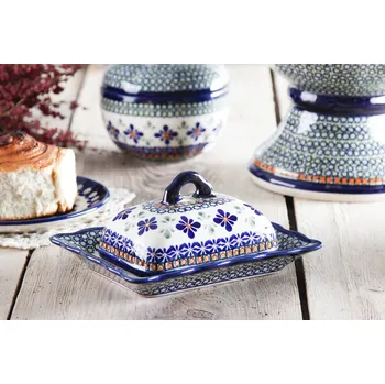 Máslenka BOLESŁAWIEC GU-1568/15681 DEK. DU60 - keramická miska na máslo