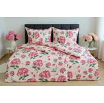 Jarní Bavlněné povlečení BASIC ORTENSA malinové