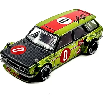 autíčko Mini GT DATSUN KAIDO 510 WAGON OG FLO 1969, yellow 1:64