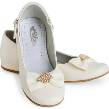 Chlapecké polobotky Společenské dívčí boty KBD-805 ecru, velikost 34, elegantní, délka stélky 22,6 cm