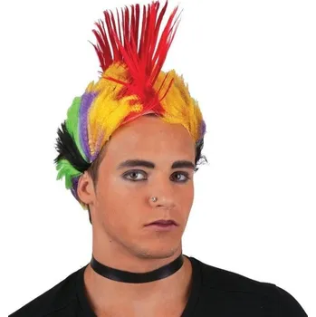Karnevalová paruka FUNNY FASHION Paruka punk duhové číro