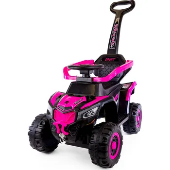 Odrážedlo Mamido Speed MT280 Dětské elektrické odrážedlo, autíčko 3 v 1 s vodící tyčí New Pinky