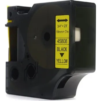 Pásek do tiskárny Náhradní páska JetWorld Dymo D1 Black on Yellow, 19 mm x 7 m (45808) (S0720880)