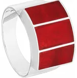 Stříbrný Prsten s Červeným Korálem Prstýnek s Korálem Velikost 17