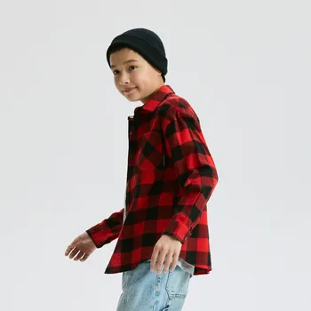 Chlapecká košile Reserved - Bavlněná kostkovaná košile - červená - 487HW-33X - 487HW-33X-152