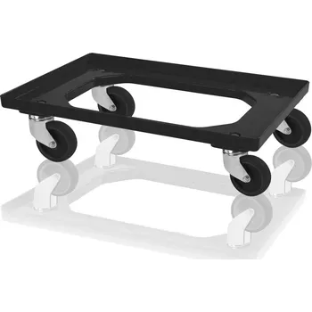 ESD plastový podvozek na přepravky 600x400 mm, 4 otočná kola