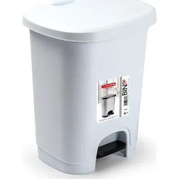 Odpadkový koš Plastic Forte COLOR Koš na odpad 8 l BÍLÝ bez vložky s pedálem