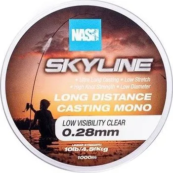Nash vlasec Skyline Mono UV yellow 1000 m, 0,26 mm, 3,62 kg