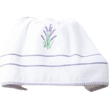 Ručník B.E.S. PETROVICE Ručník s výšivkou Levandule 50 × 90 cm, bílá