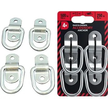 Upínací popruh Quickloader Kotvící oko Anchor 500 kg - sada 4 ks