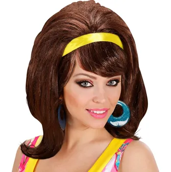 Karnevalová paruka Widmann Paruka dámská retro hnědá